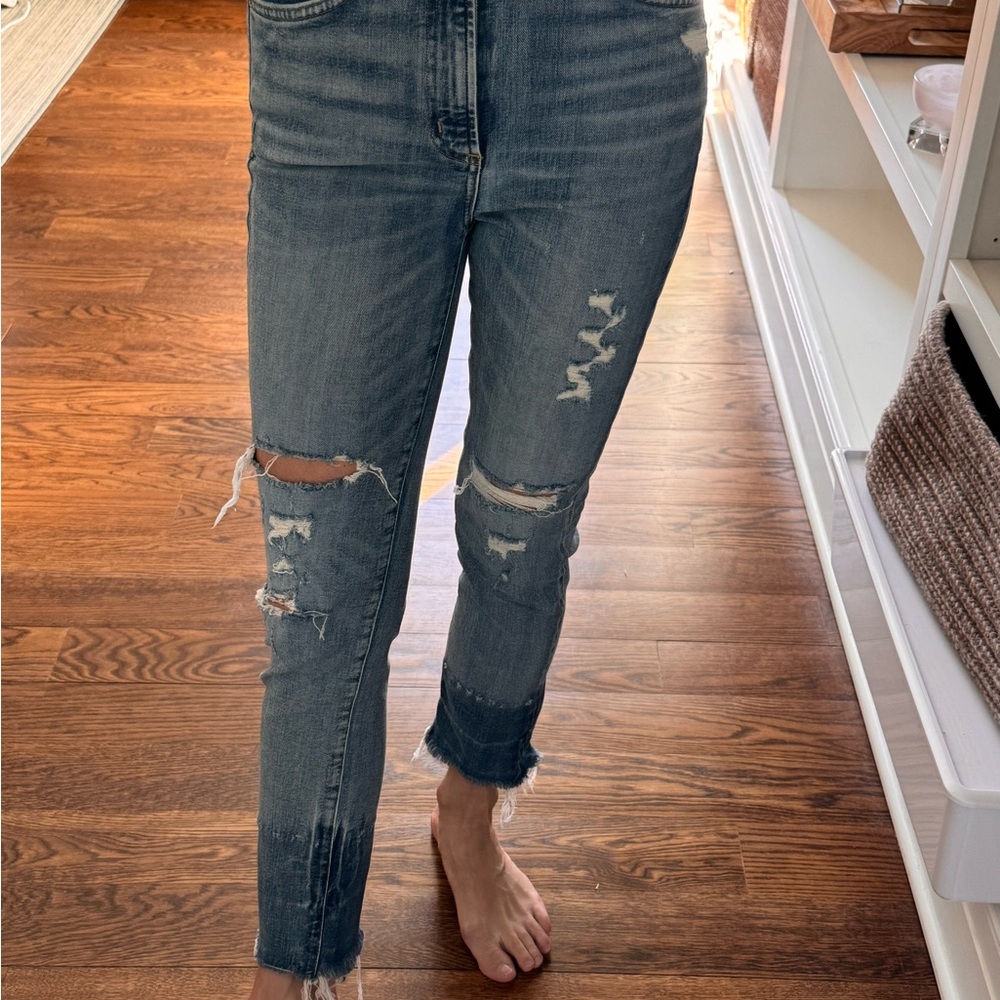 Agolde frayed ankle cropped jeans